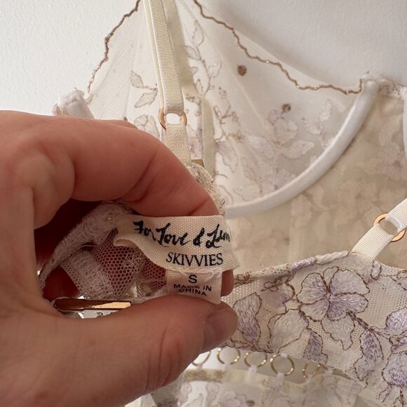 For Love And Lemons | Cream Floral Lace Bodysuit - Picture 7 of 8